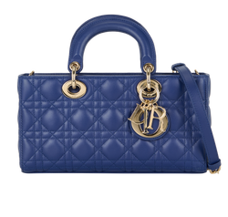 Medium Lady D-Joy Bag, Lambskin, Blue, 18MA0292, DB/B/S, 3*